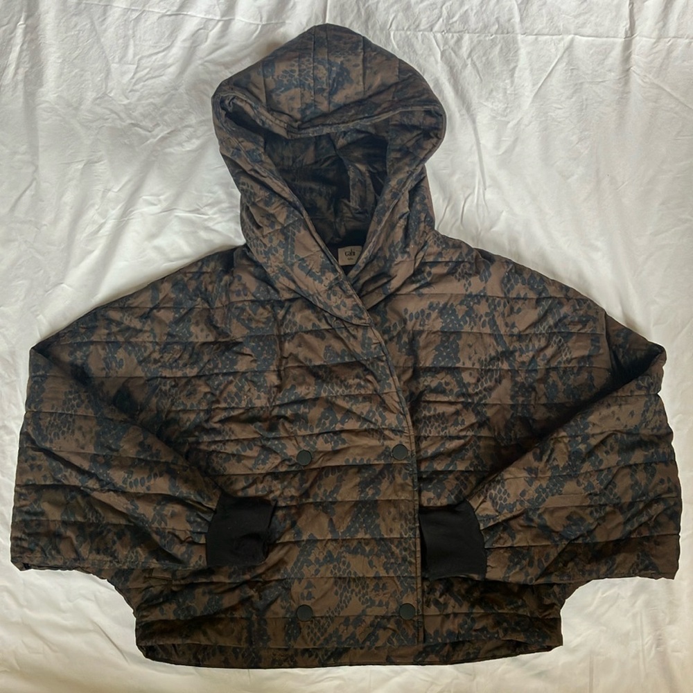 Cabi Brown Patterned Women's Jacket - Snake Print - Size S/M